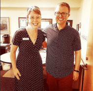 Cheshire Library Director Ramona Burkey and Head of Children’s Services Lucas Franklin